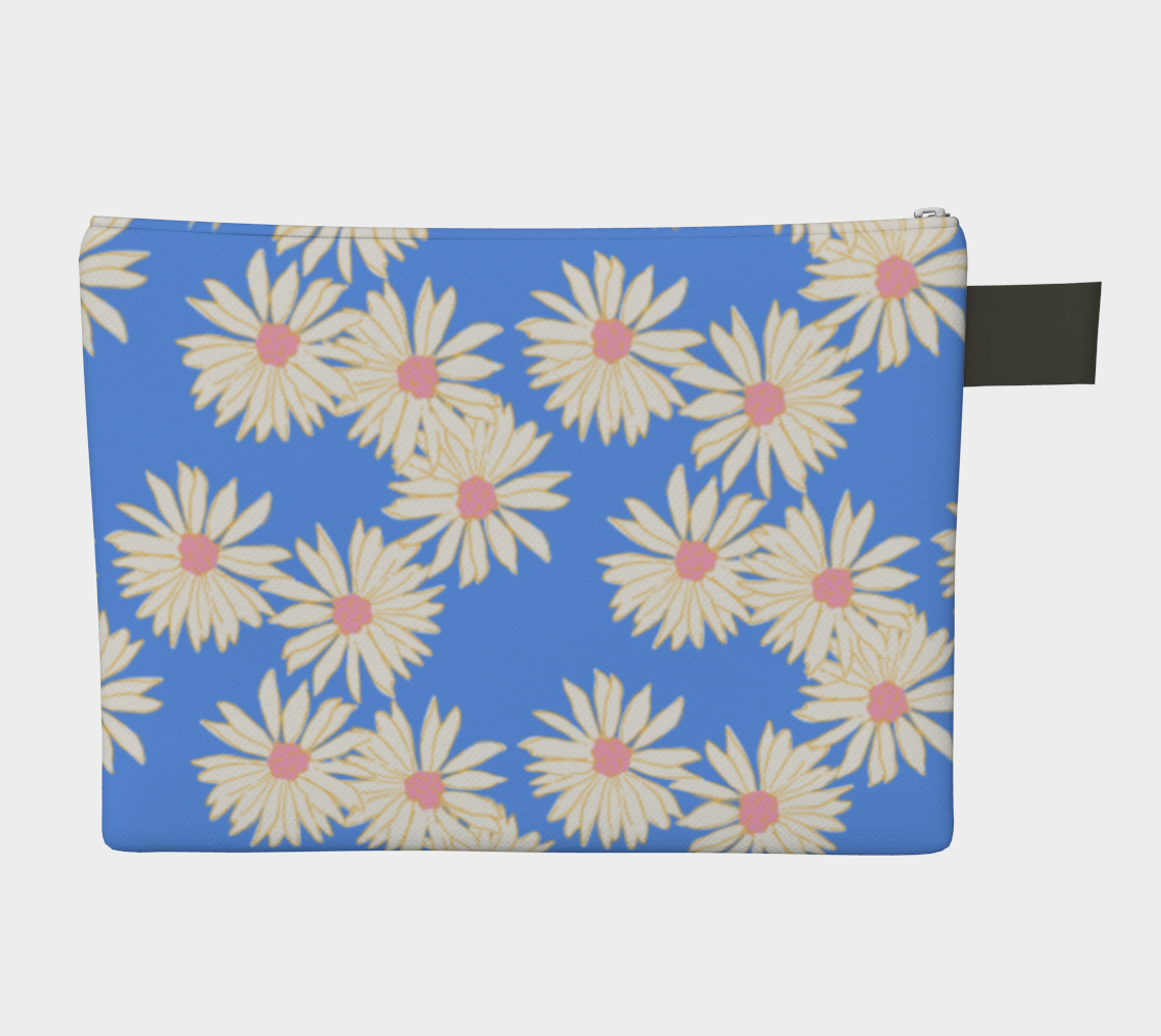 Daisy Shower Zipper Pouch in Blue Skies