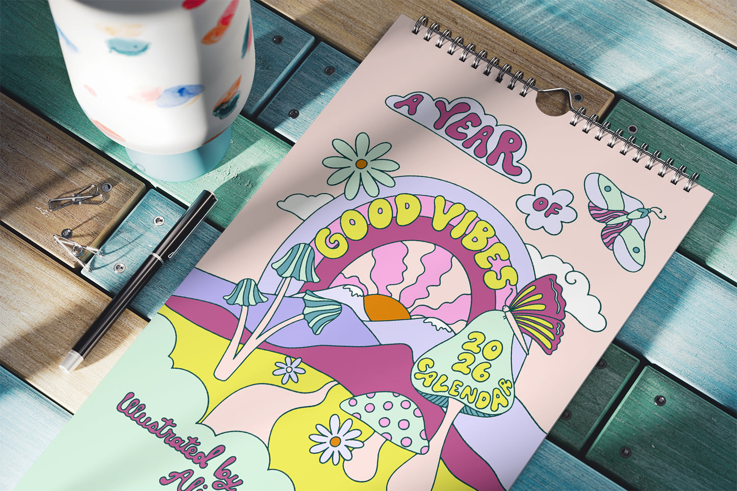 A Year of Good Vibes 2026 Calendar