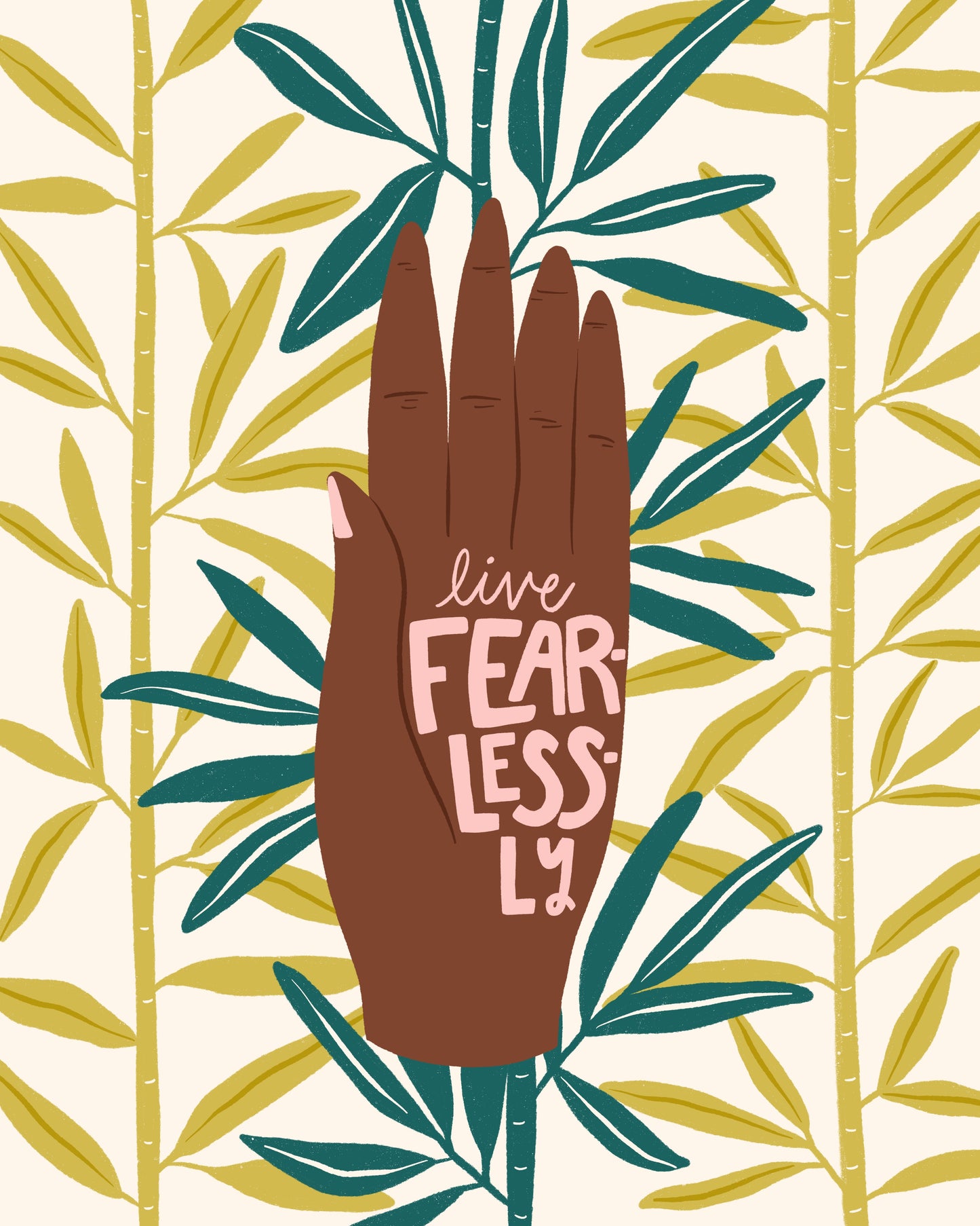 Live Fearlessly Mudra in Brown