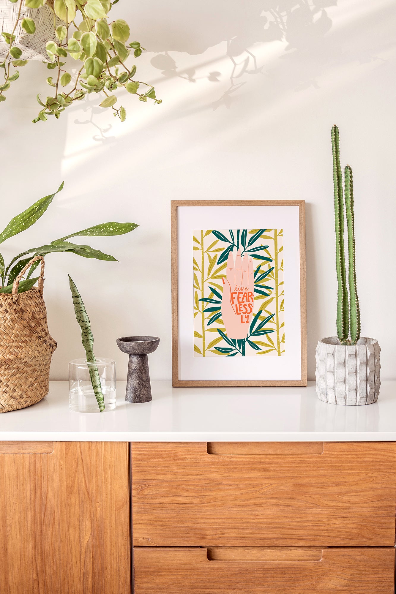 Live Fearlessly Mudra in Peach