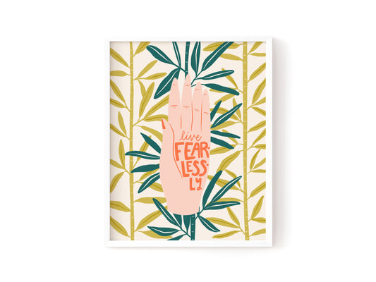 Live Fearlessly Mudra in Peach
