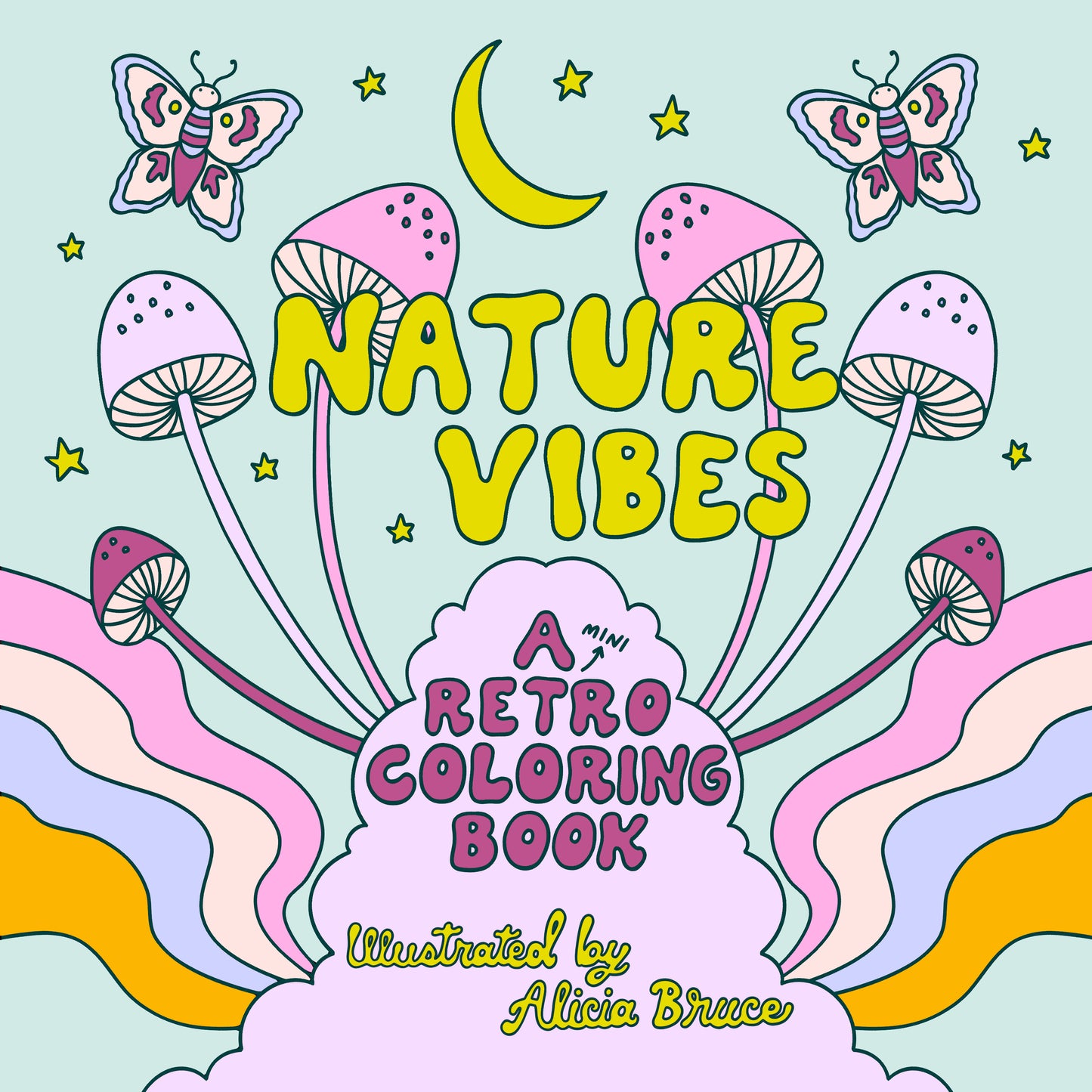 Nature Vibes: Printable Retro Coloring Book Pages