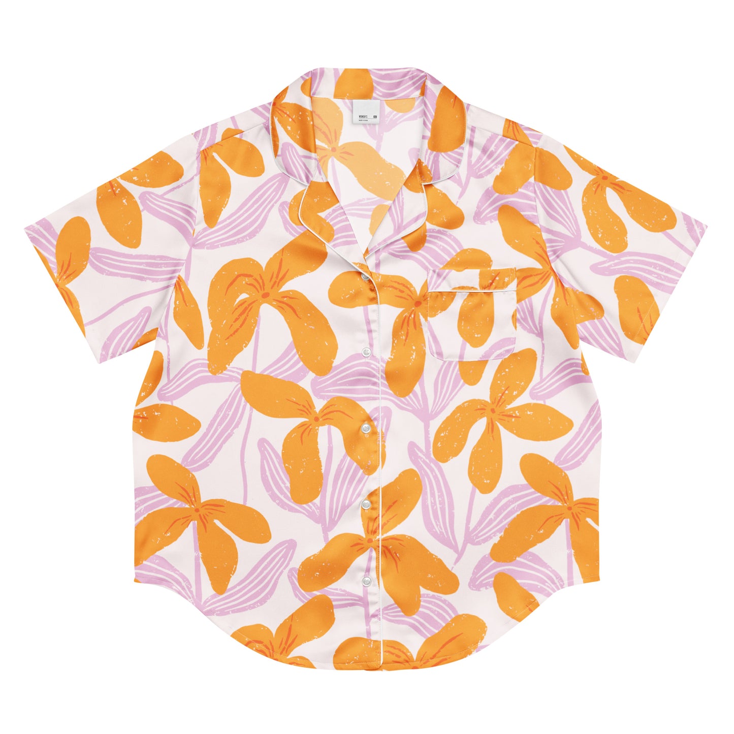Pajama Top in Tropical Orange