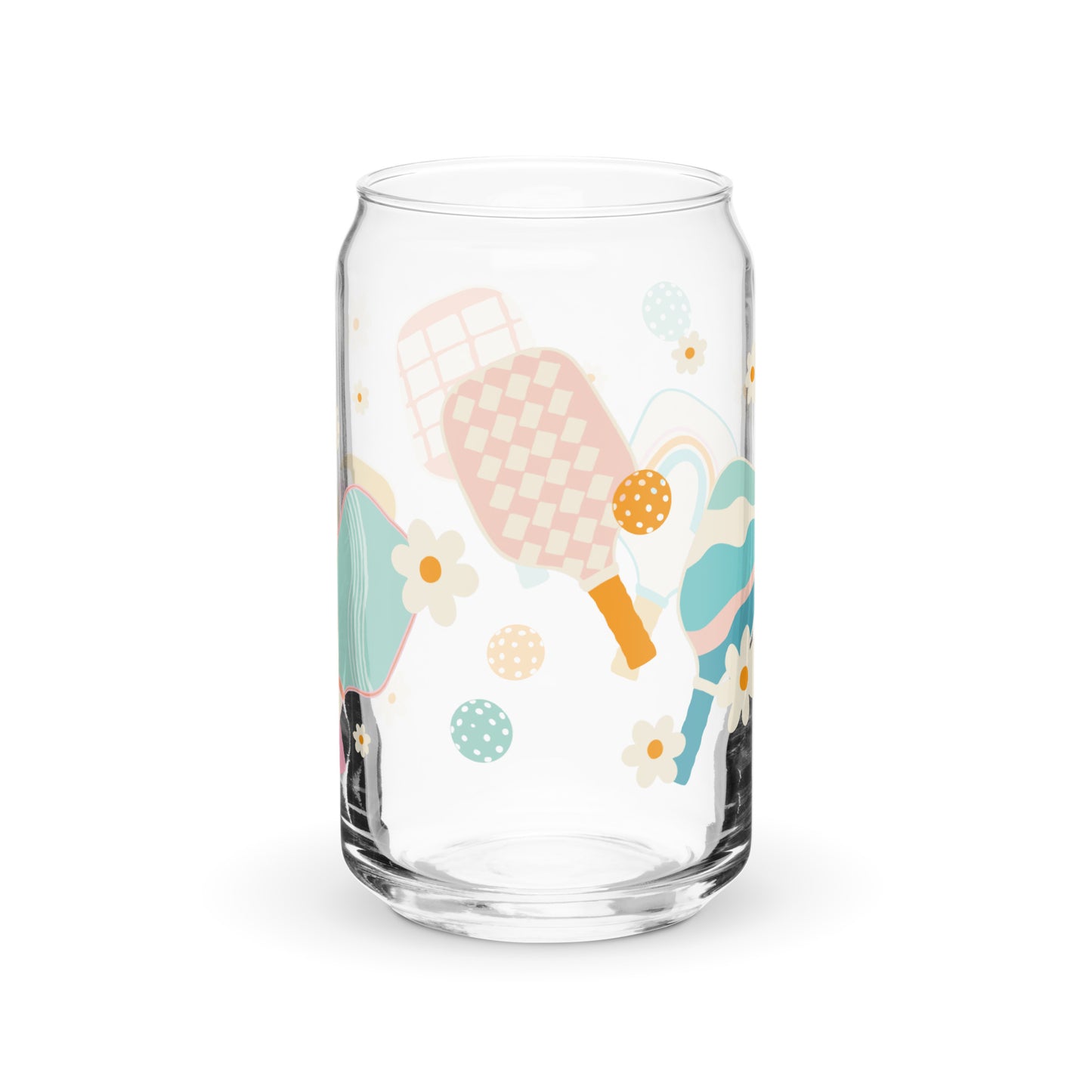 Pickleball can-shaped glass