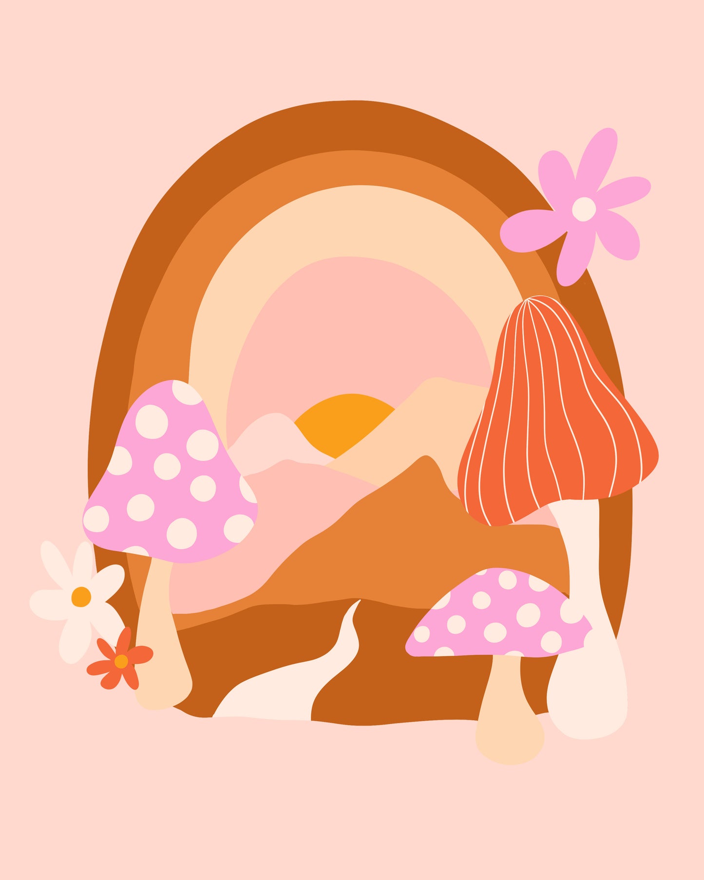 Magical Mushroom Land Art Print