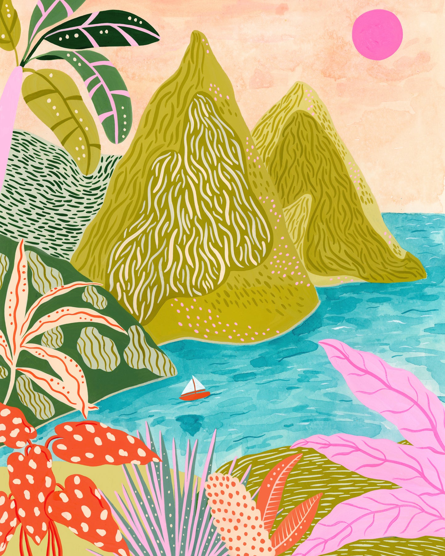 St. Lucia Pitons Art Print