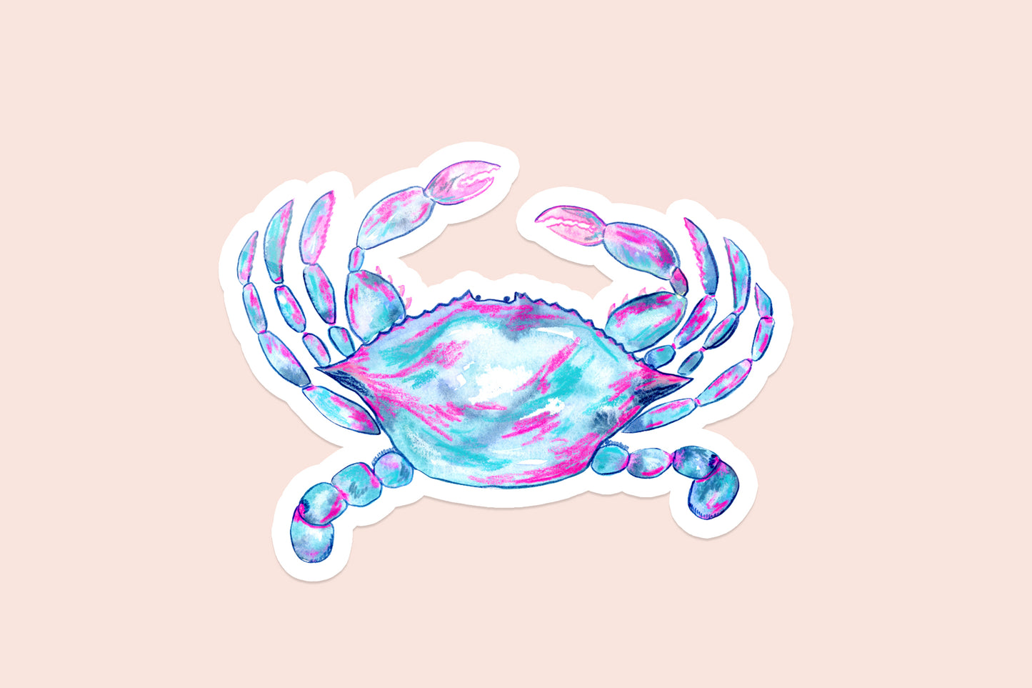 Colorful Crab Matte Vinyl Sticker