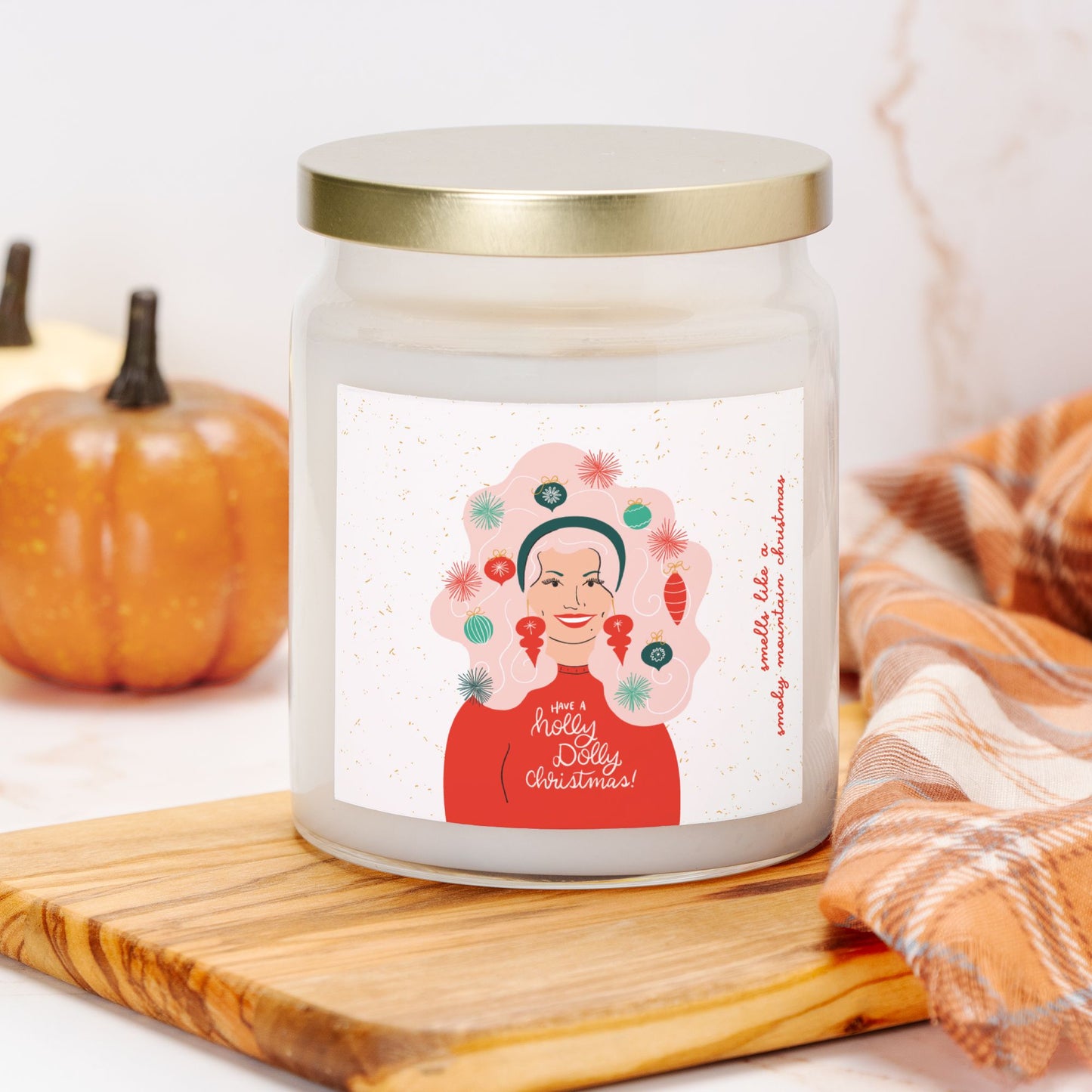 Holly Dolly Christmas Apothecary Jar Candle