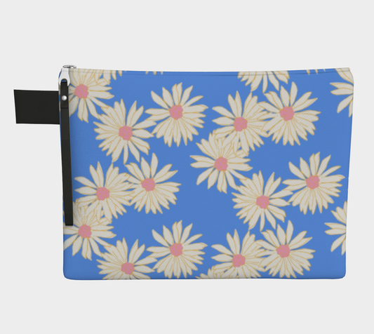Daisy Shower Zipper Pouch in Blue Skies