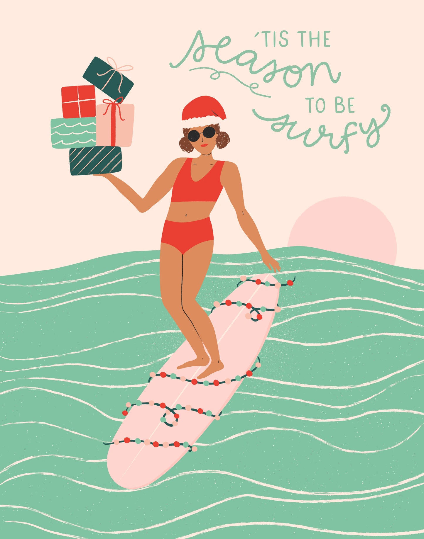 Tis the Season to be Surfy Christmas Card