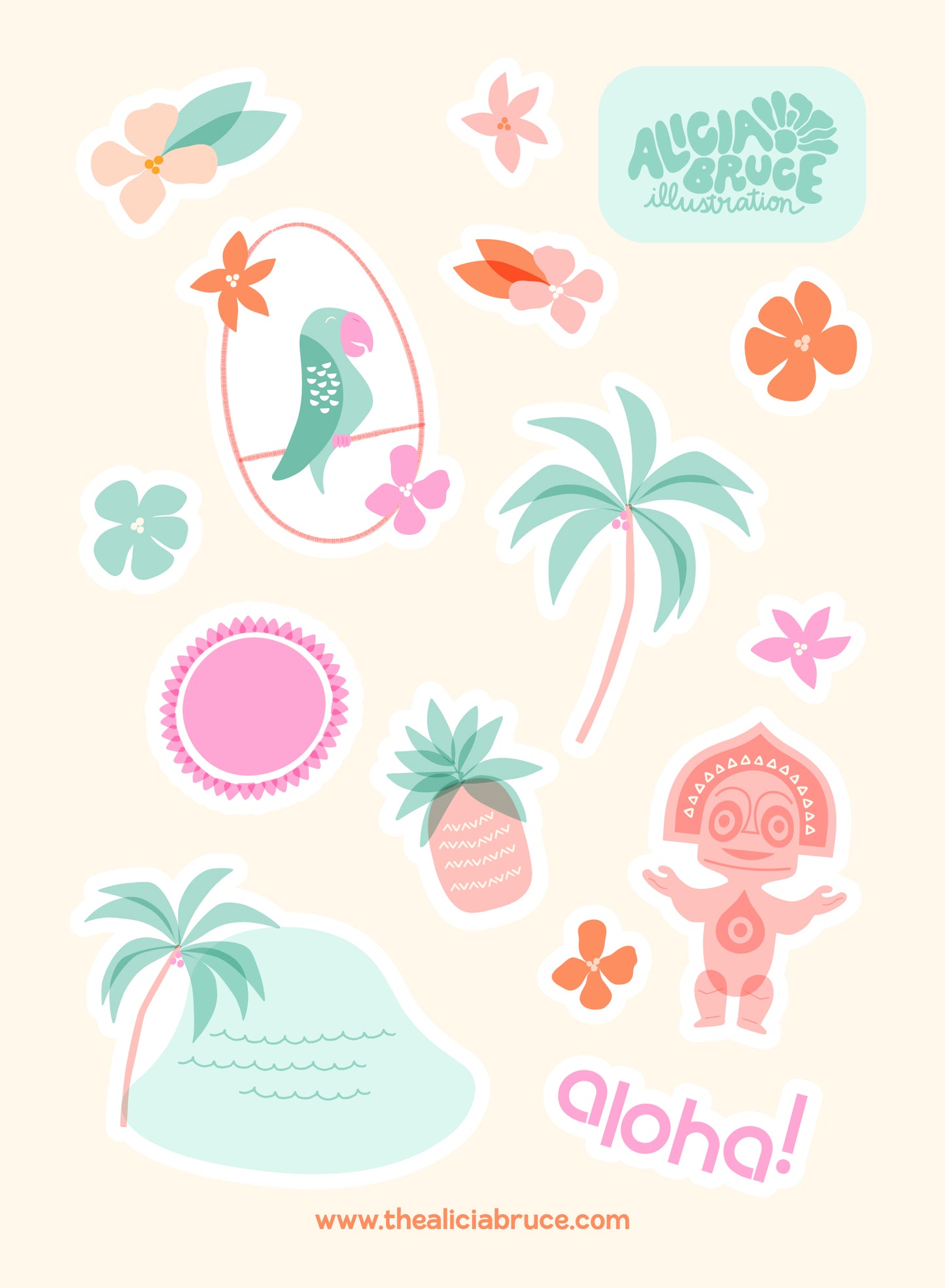 Aloha Sticker Sheet