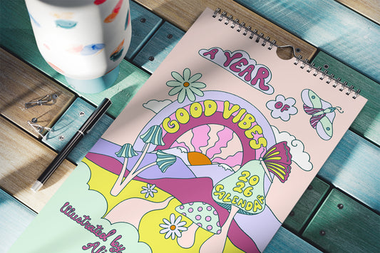 A Year of Good Vibes 2026 Calendar