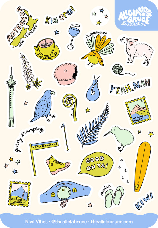 Kiwi Vibes Sticker Sheet