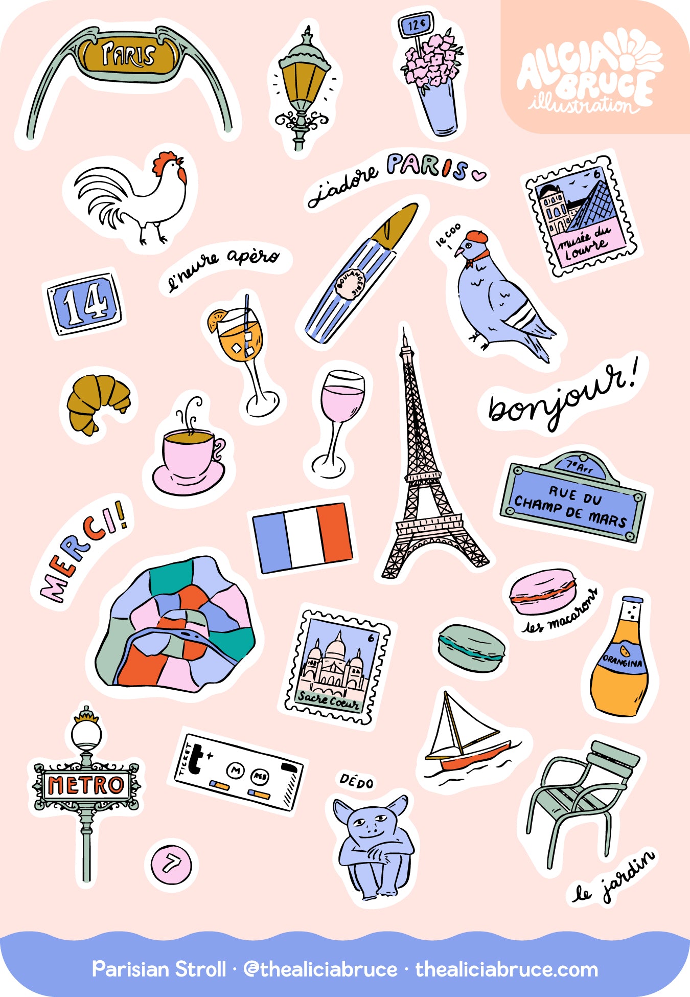 Parisian Stroll Sticker Sheet