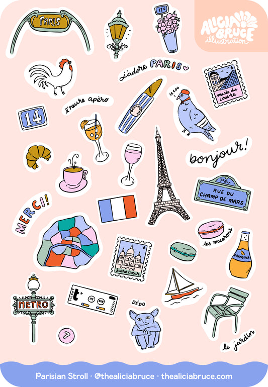 Parisian Stroll Sticker Sheet