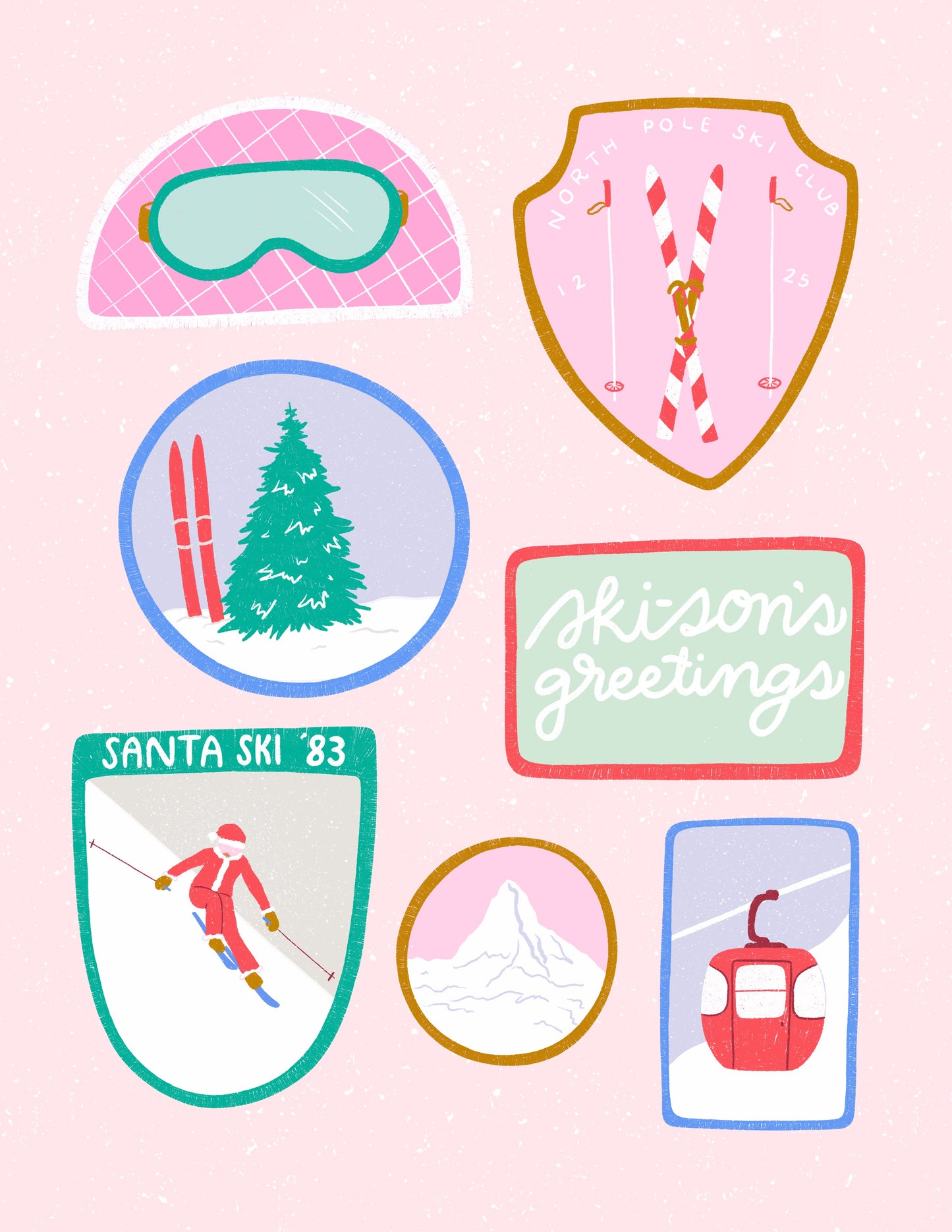 Ski-son's Greetings Patch Holiday Christmas Card