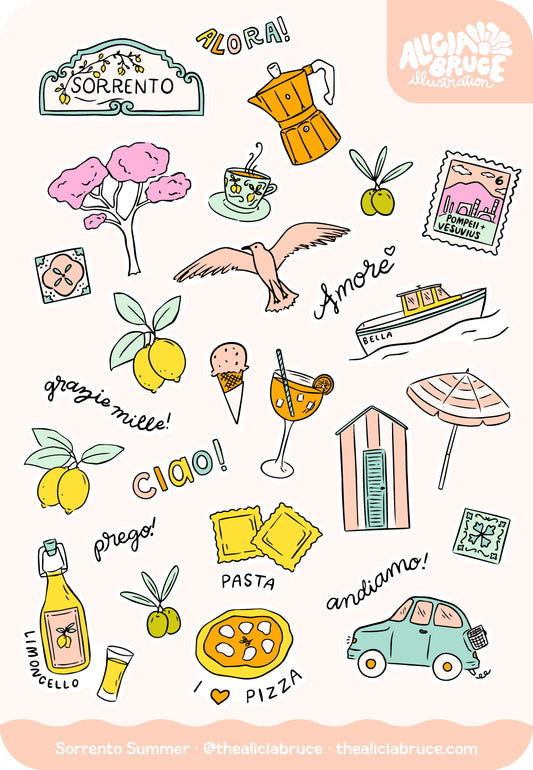 Sorrento Summer Sticker Sheet