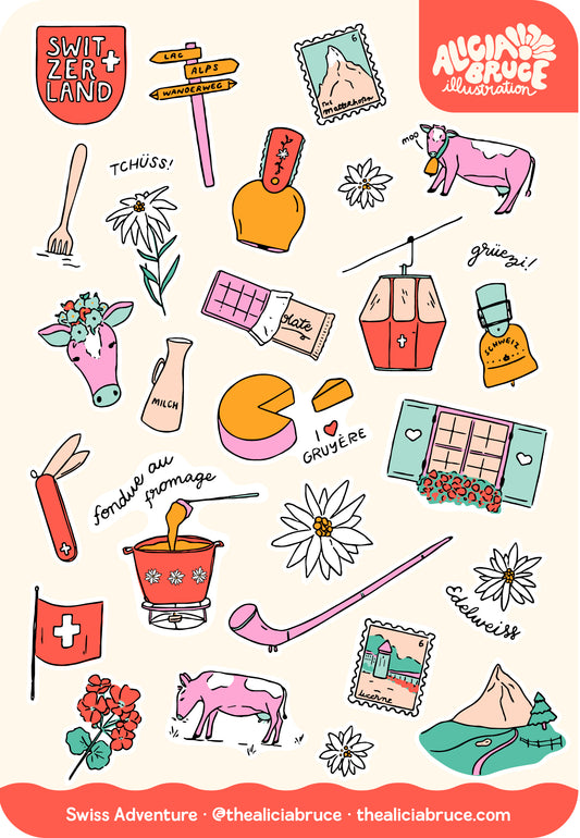 Swiss Adventure Sticker Sheet