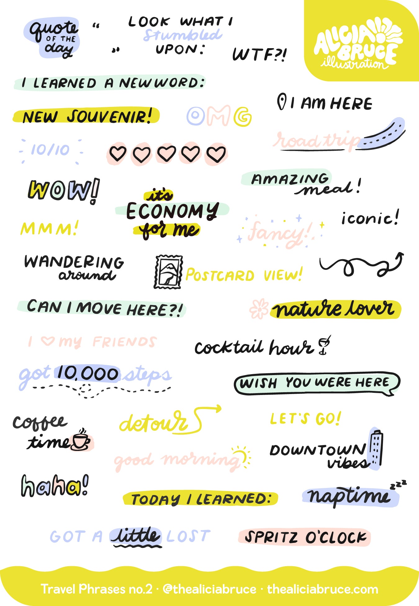 Travel Phrases Sticker Sheets 2-pk
