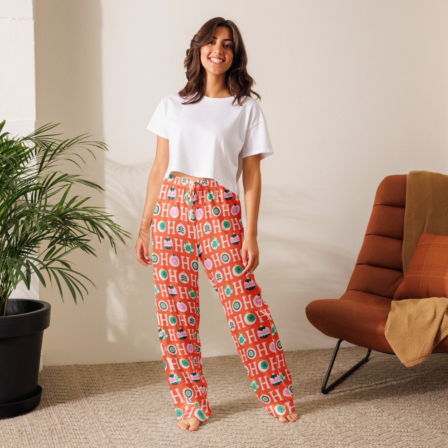 Women’s Pajama Pants in Ho Ho Ho-liday Red
