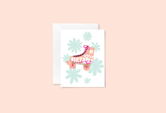Roller Skate Party Birthday Card