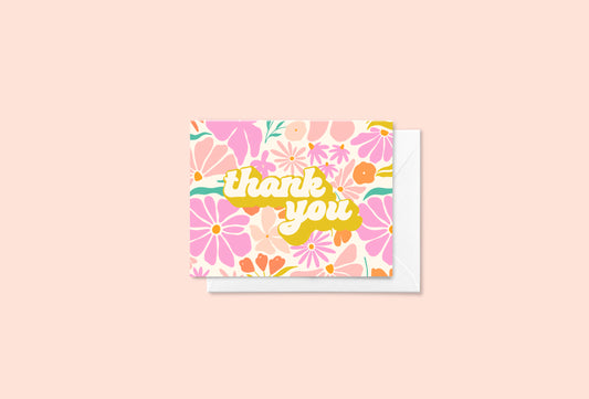 Bright Floral Thank You Card
