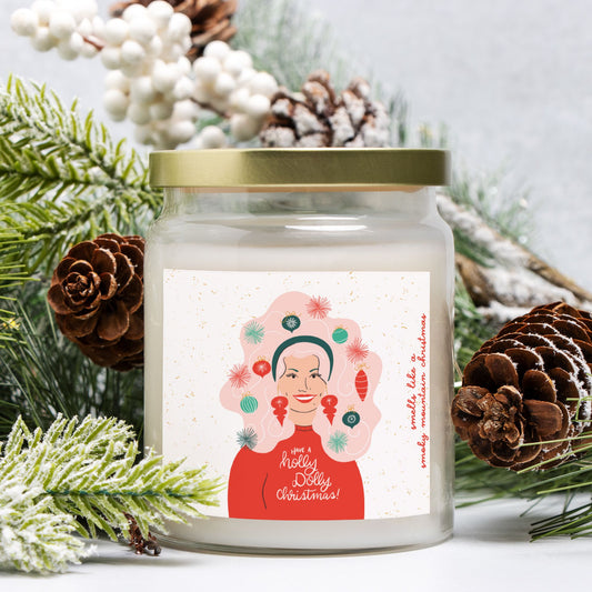 Holly Dolly Christmas Apothecary Jar Candle