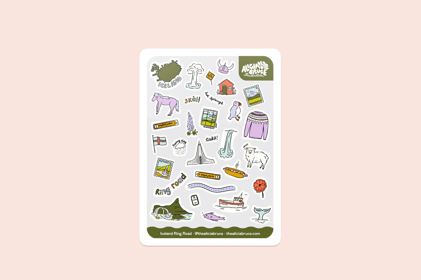 Iceland Ring Road Sticker Sheet