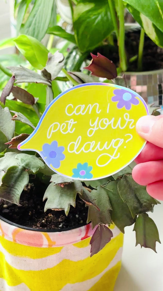 Can I Pet Your Dawg? Vinyl Holographic Sticker