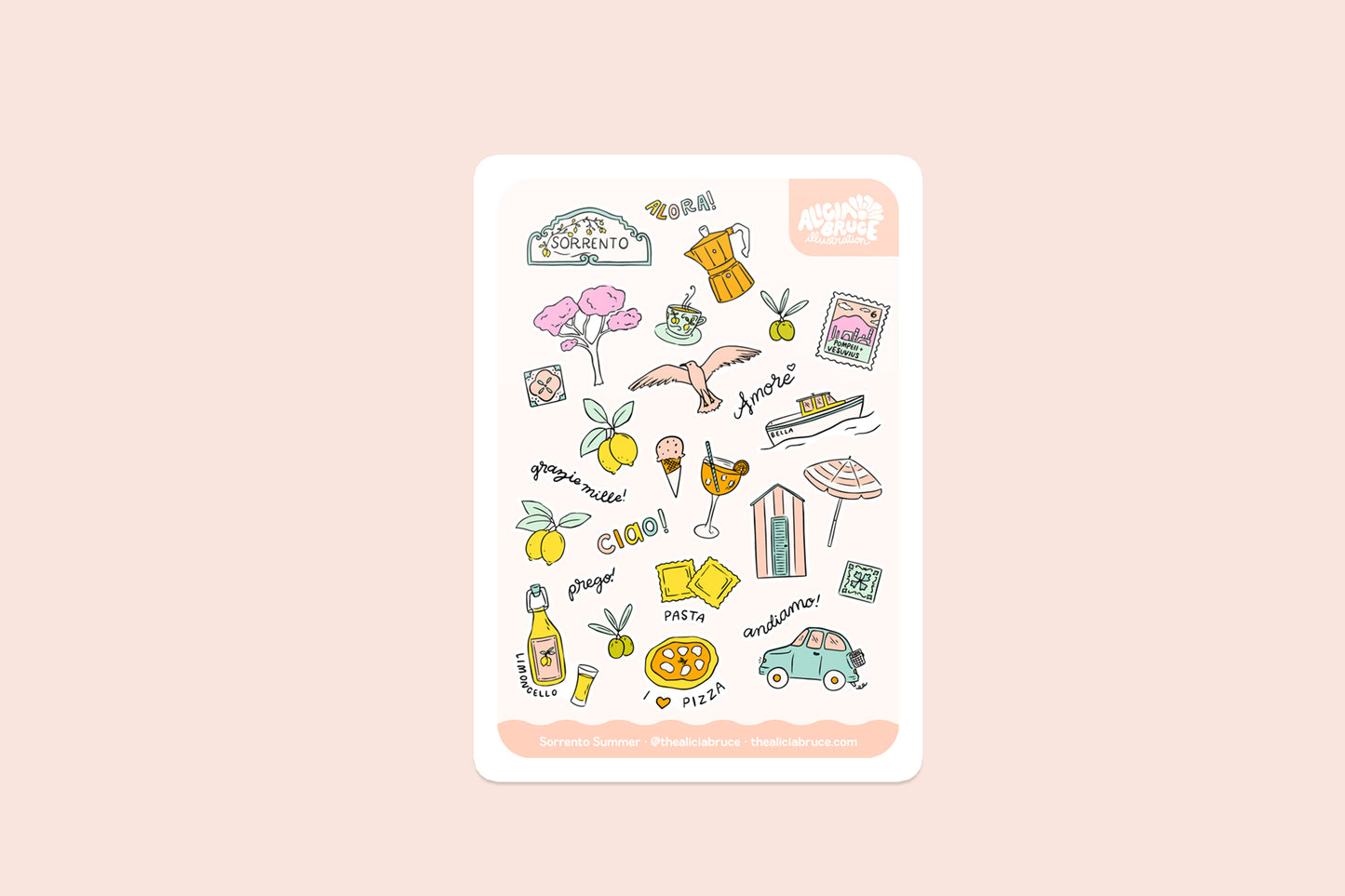 Sorrento Summer Sticker Sheet