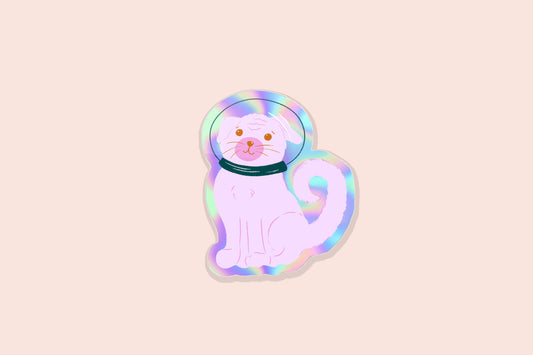 Space Pug • Vinyl Holographic Sticker