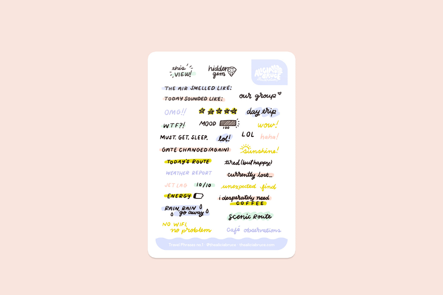 Travel Phrases Sticker Sheets 2-pk