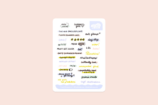 Travel Phrases Sticker Sheets 2-pk