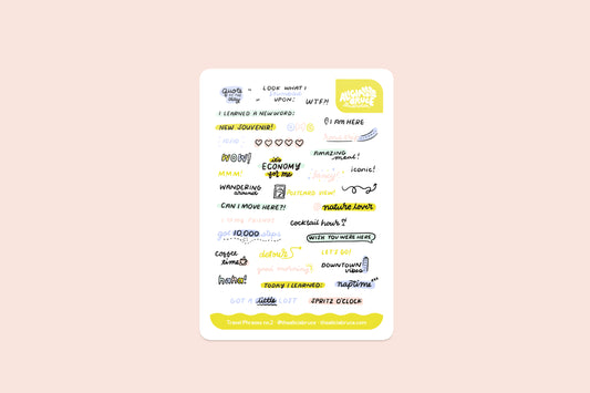 Travel Phrases Sticker Sheets 2-pk