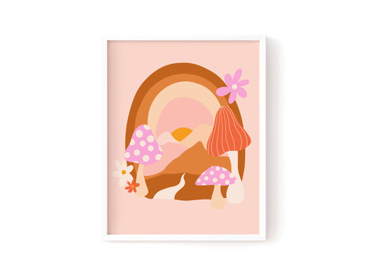 Magical Mushroom Land Art Print