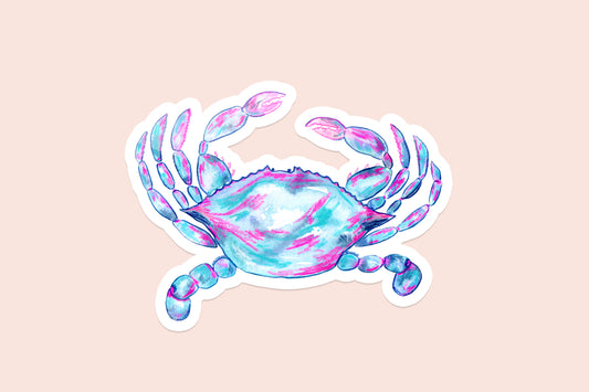 Colorful Crab Matte Vinyl Sticker