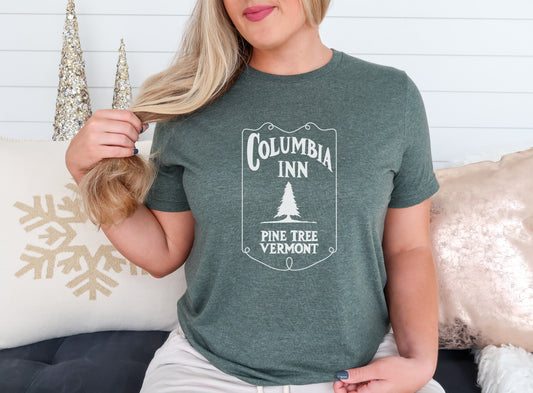 Columbia Inn Pine Tree Vermont - White Christmas Unisex T-Shirt