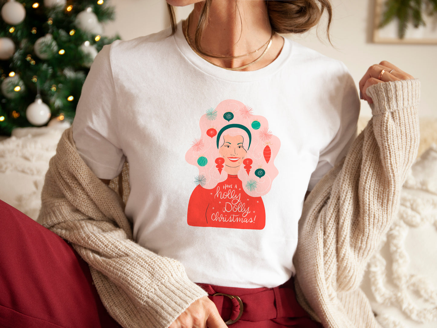 Holly Dolly Christmas Unisex T-shirt