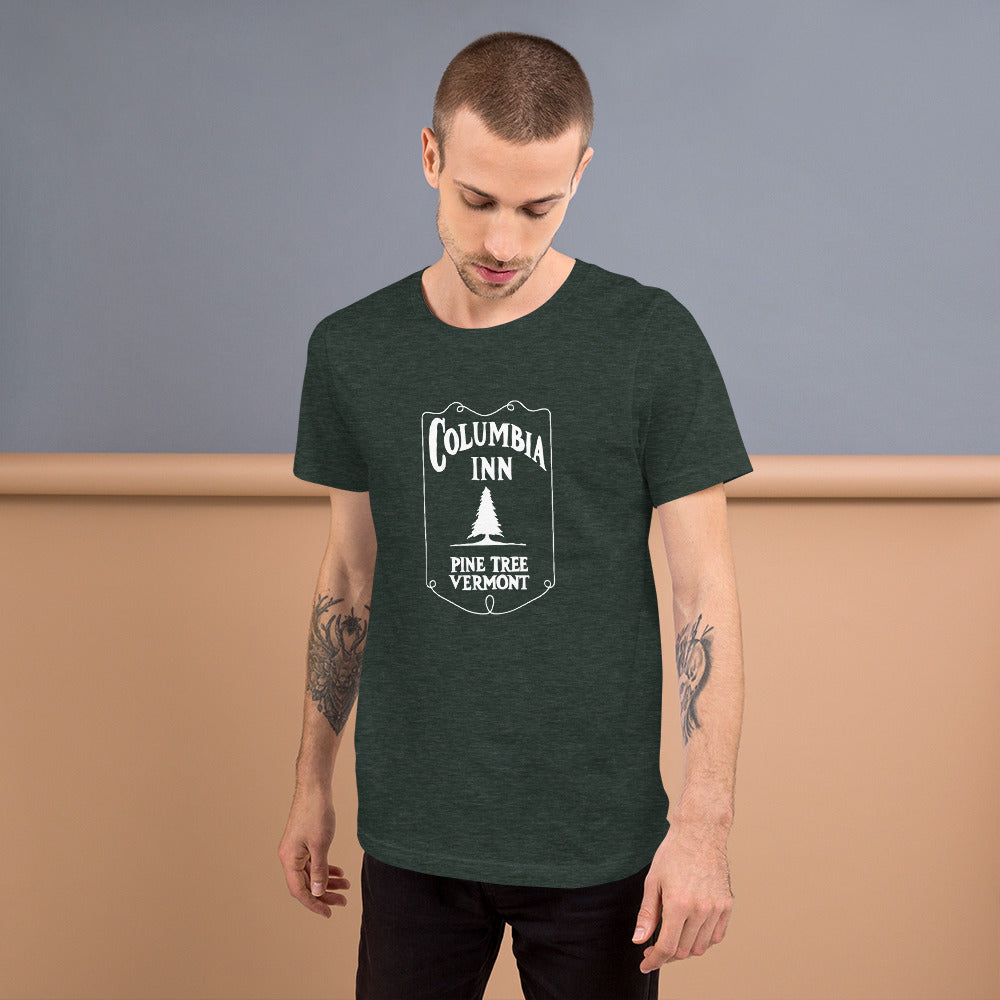 Columbia Inn Pine Tree Vermont - White Christmas Unisex T-Shirt