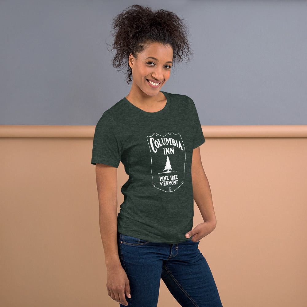 Columbia Inn Pine Tree Vermont - White Christmas Unisex T-Shirt